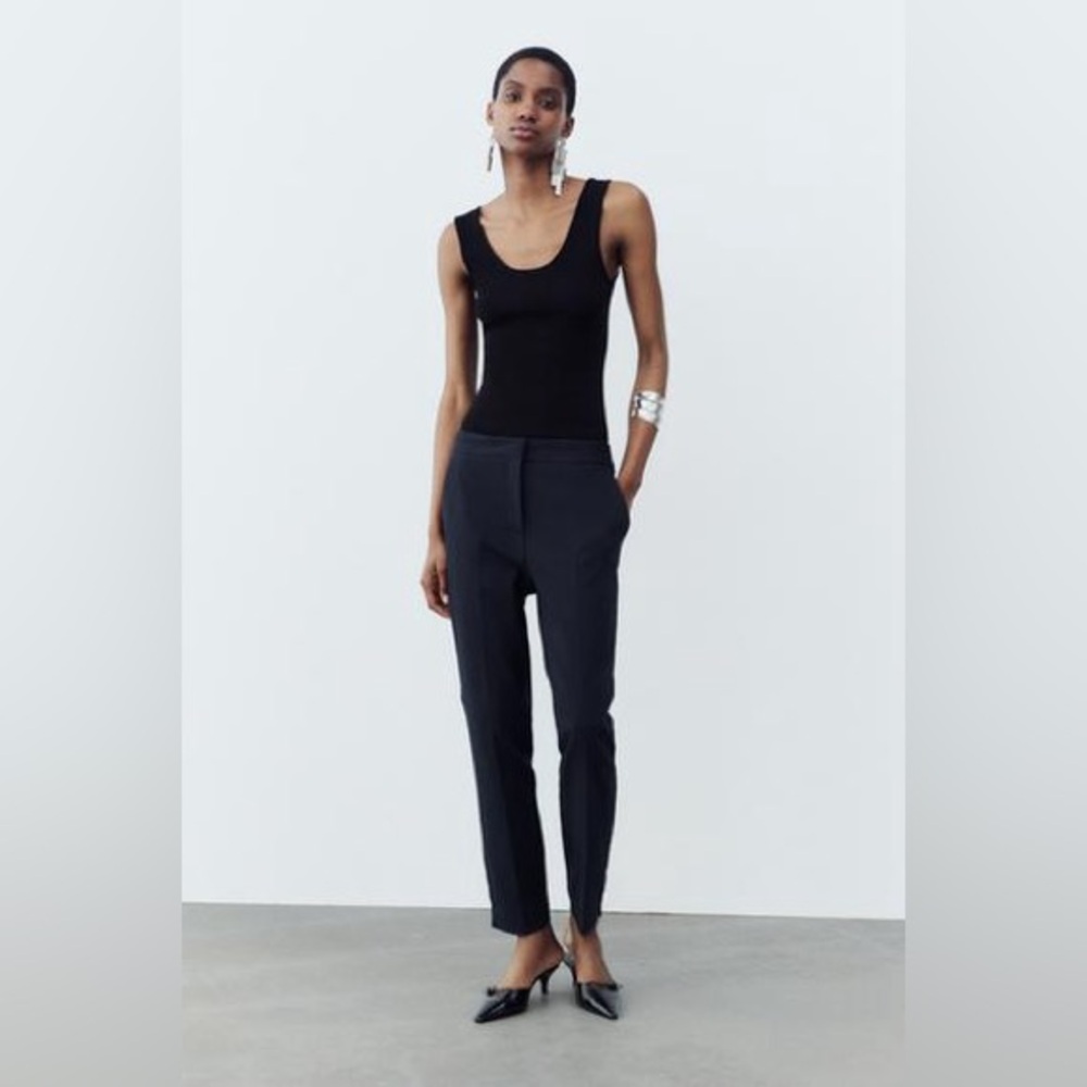 #56 NWT Zara Navy Blue Jogger Waist Pants size Large